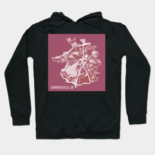 Lawrenceville, GA Map In Cranberry Hoodie